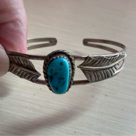 Percy Spenser Navajo Sterling turquoise bracelet Bangle - Picture 1 of 6
